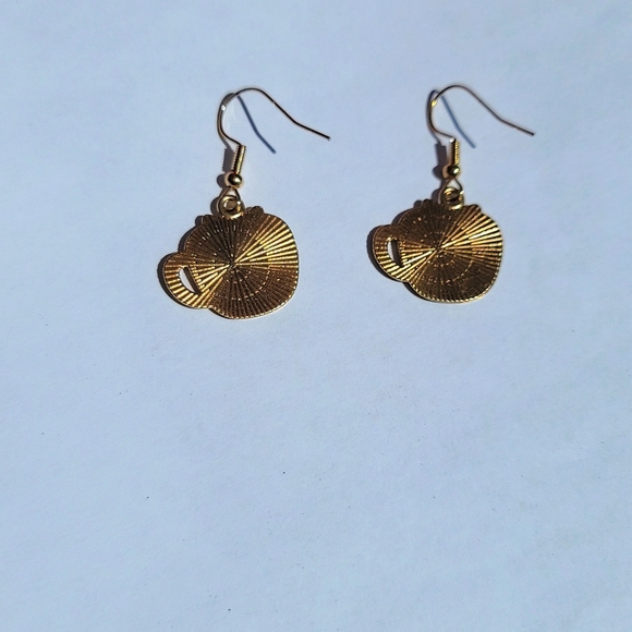 Cats and Coffee Dangle Earrings in Coffee Tea Cup White Black 1.57"  Drop New - Picture 6 of 14